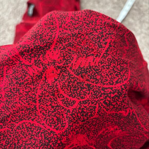 VTG All That Jazz Dress 80s Red Ruched Wiggle Cocktail Bodycon XS Abstract - Picture 12 of 14